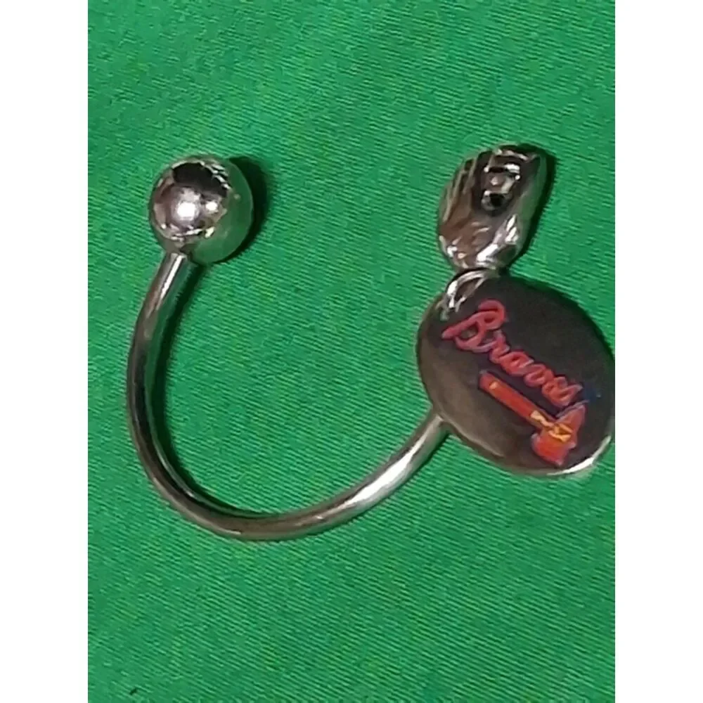 Vintage Braves Keychain with glove and mitt.